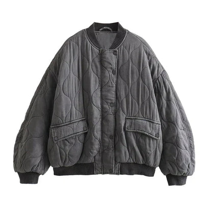 Dames Bomberjas Gewatteerd Oversized Brooklyn Stijl