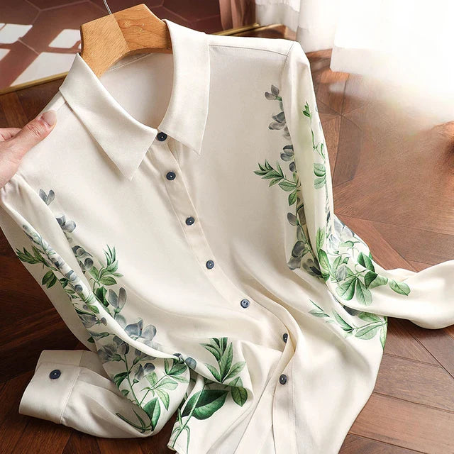 Elegante Zijden Blouse met Print