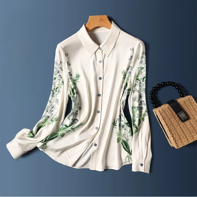 Elegante Zijden Blouse met Print