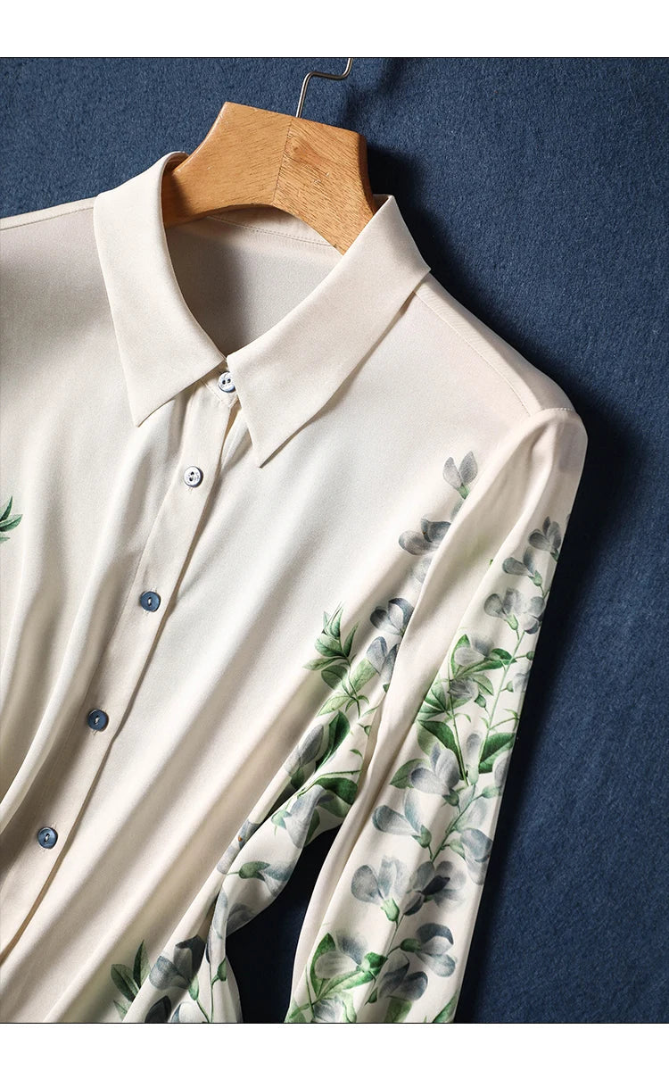 Elegante Zijden Blouse met Print