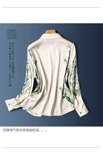 Elegante Zijden Blouse met Print