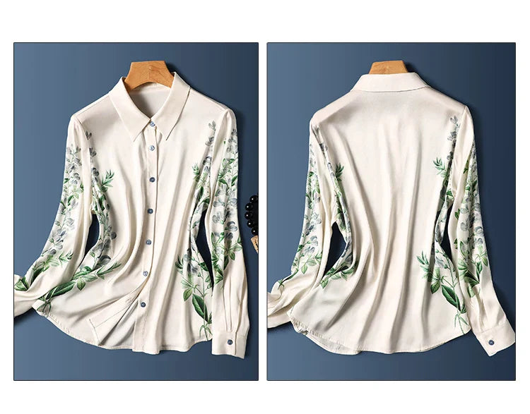 Elegante Zijden Blouse met Print