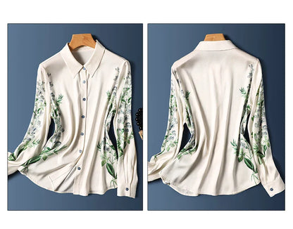 Elegante Zijden Blouse met Print
