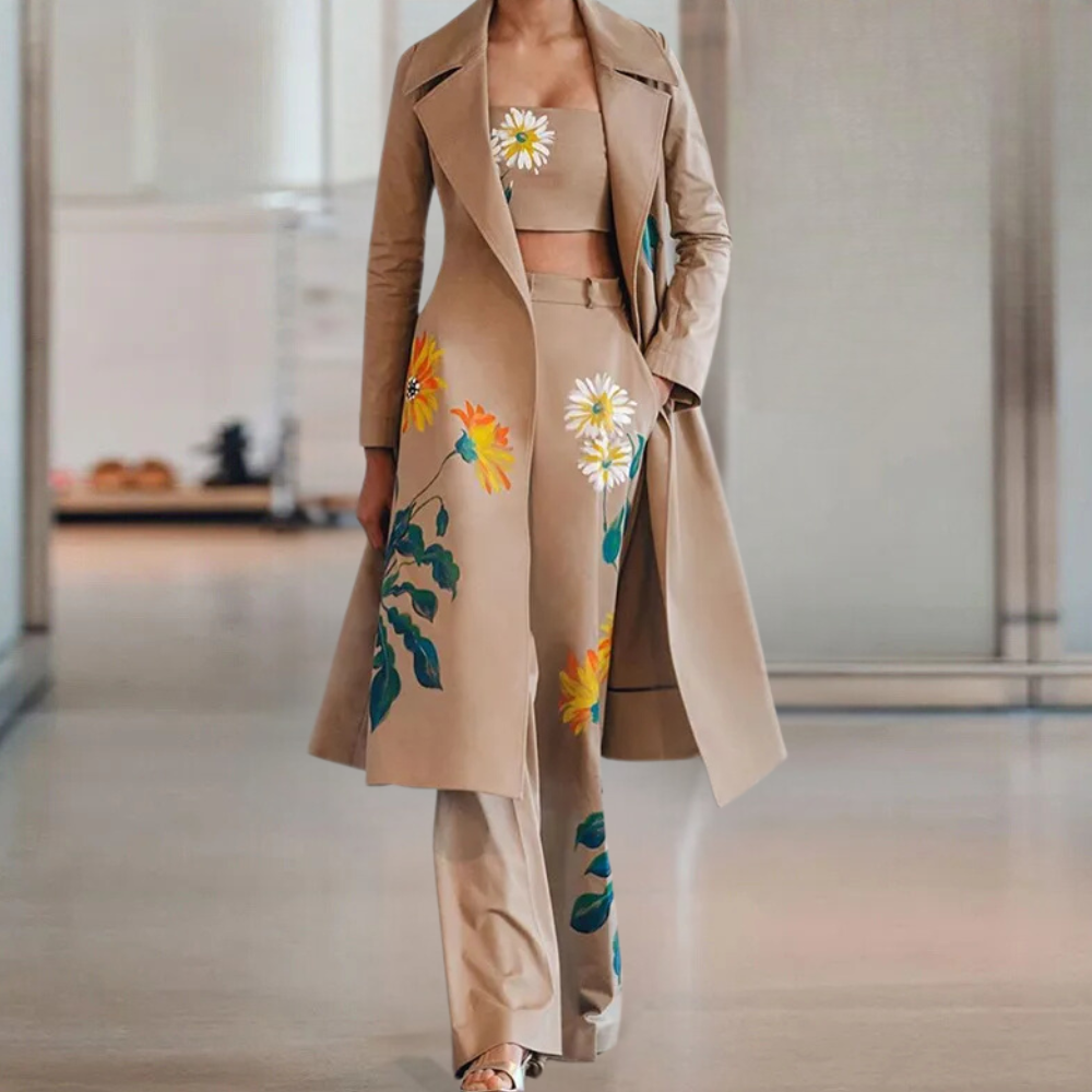 Dames Outfit Driedelig set Tijdloos Casual Kleding - Mode Vibes
