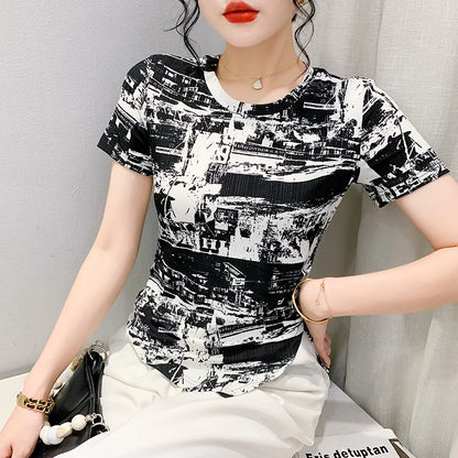 Luzia Mode Zomerse Gedrukte T-Shirt