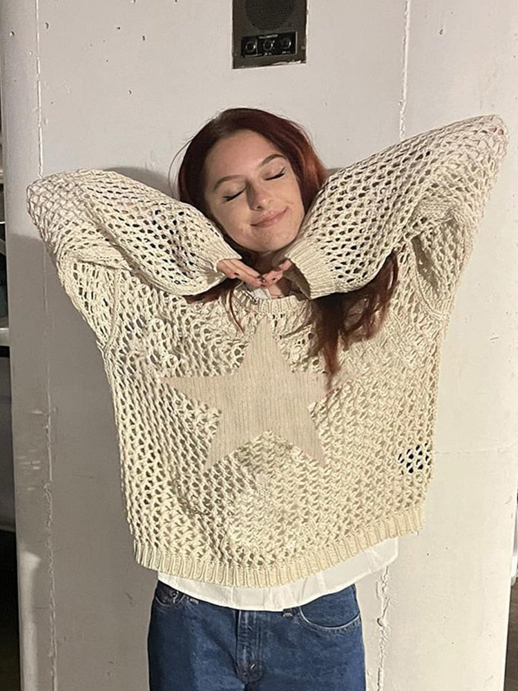 Grunge Trui voor Dames met Crochet Patroon