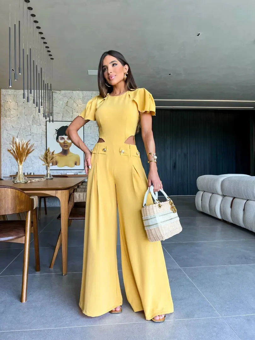 Elegante Jumpsuit Een Stuk Zwart Avondkleding