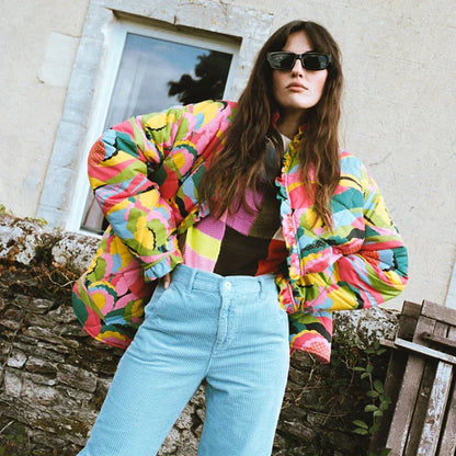Vrouwelijke Jas Met Meerdere Prints Celeste Stijl