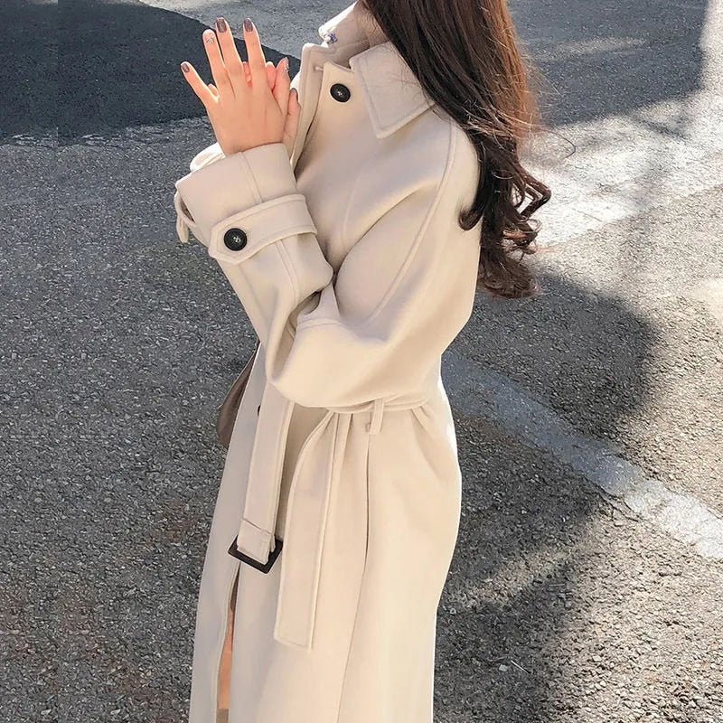 Lange Jas Elegante Vrouwen Coat