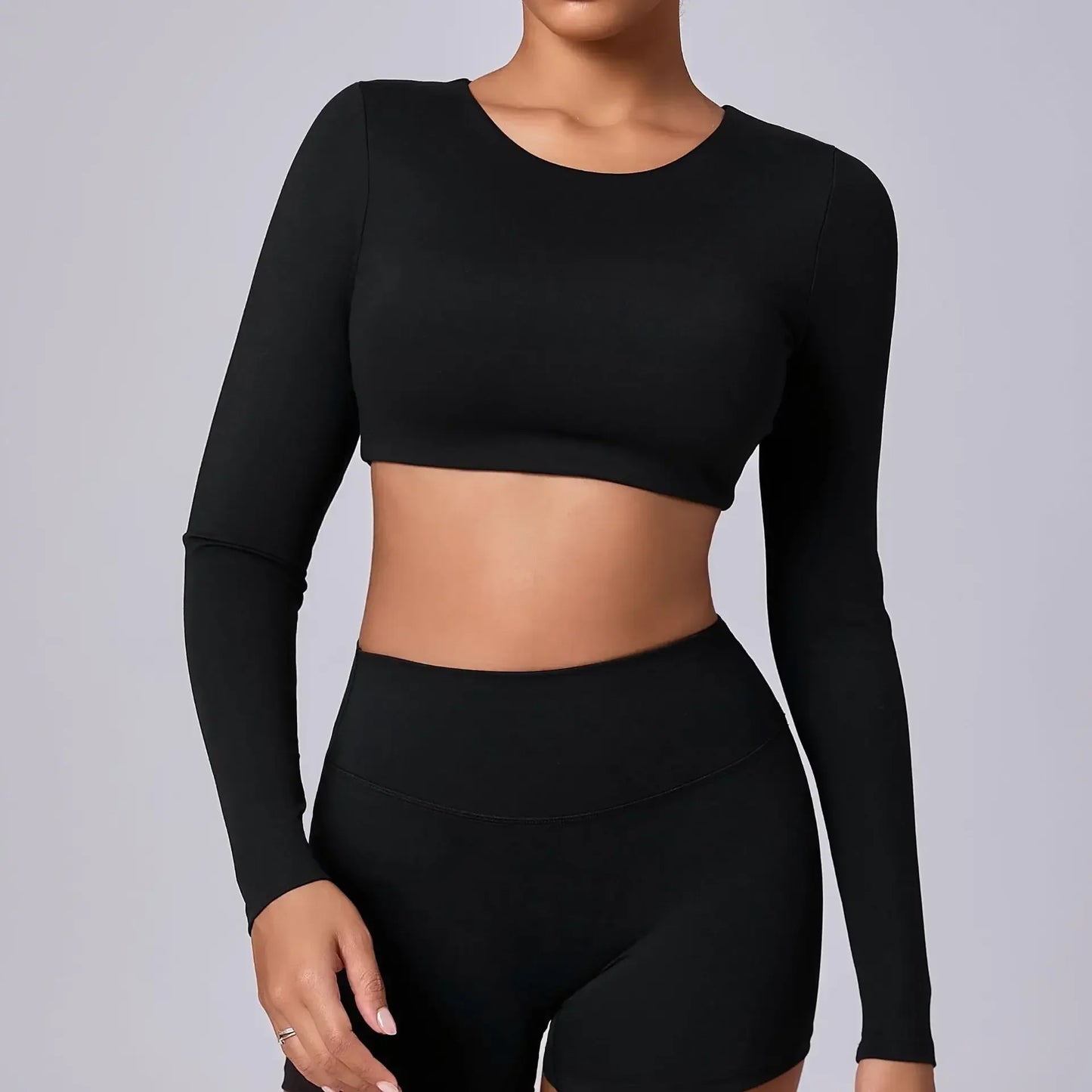 REYA | Push-up Cropped Top voor Vrouw met Lange Mouwen