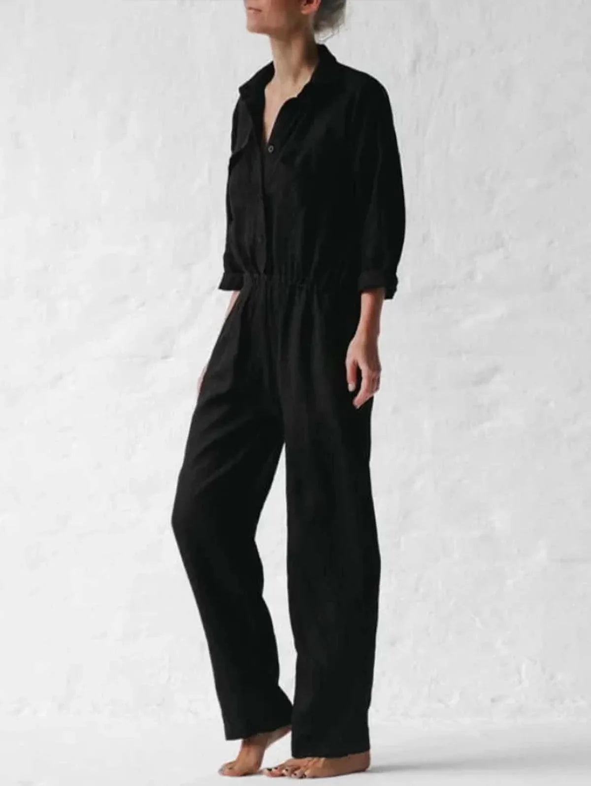 Vrouwelijke Jumpsuit van Zachte Katoen Stof - Mode Vibes