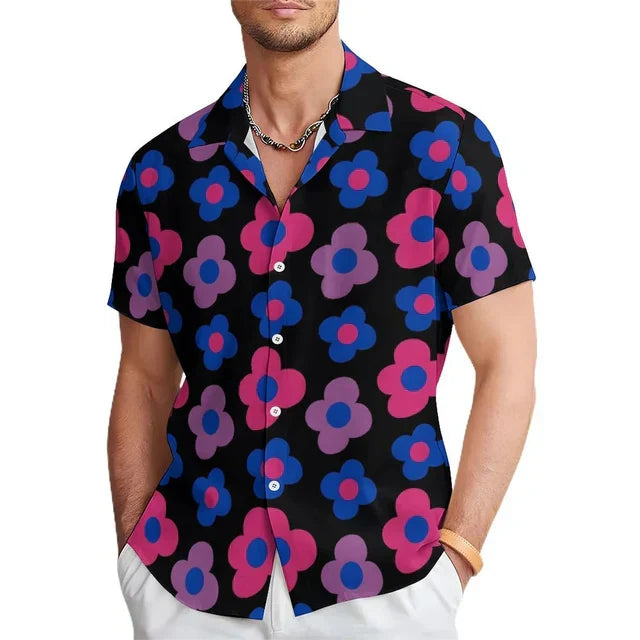 Heren Zomerhemd Bloemenprint Reverskraag Casual Elian - Mode Vibes