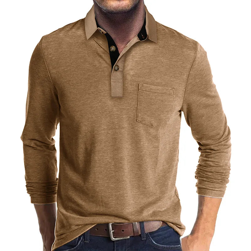 Heren Polo Lange Mouw Ademend Kleding Matteo