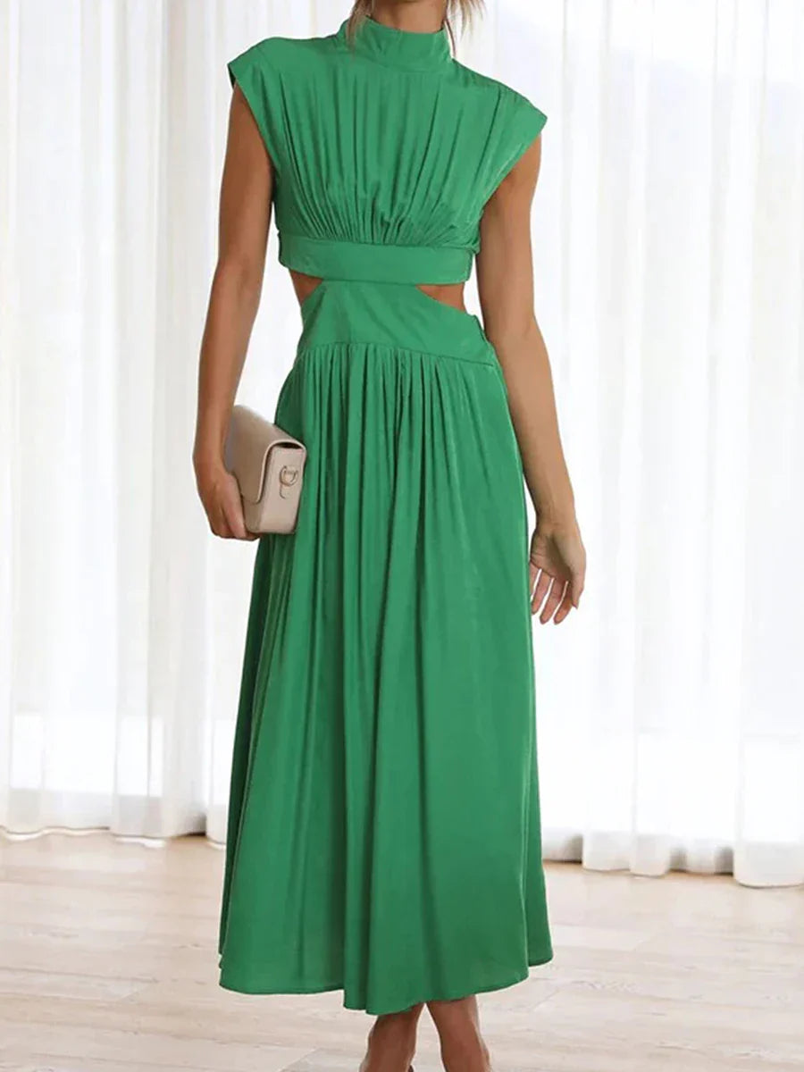 Geplooide Maxi Jurk voor Vrouwen Zomerjurk Lange Jurk