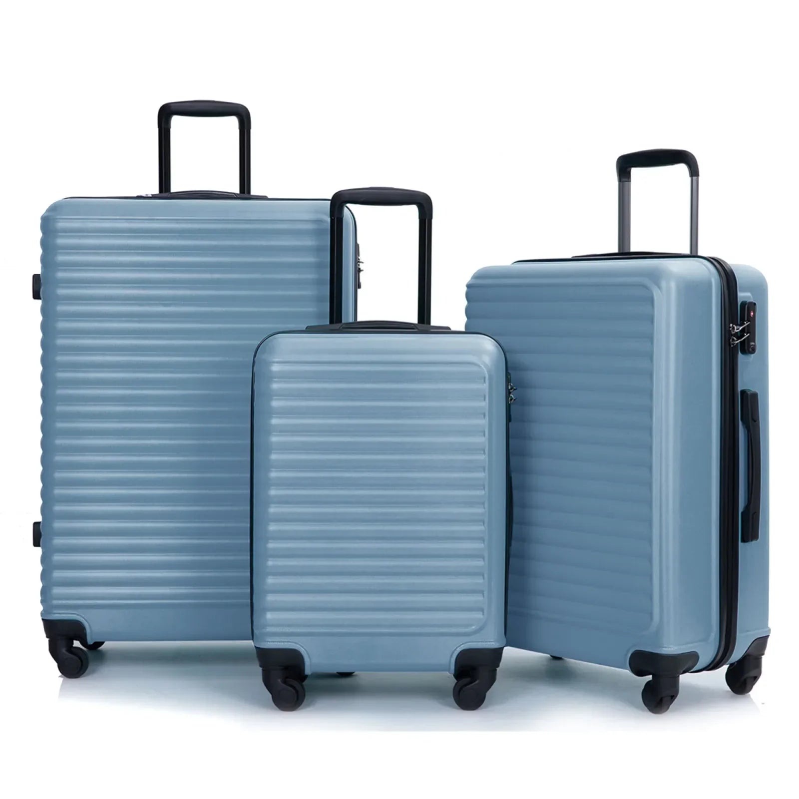 Blauwe Kofferset van 3 Delen Hardshell ABS - Mode Vibes