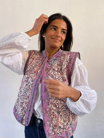 Lichtgewicht Gilet met Bloemenprint Comfortabel en Stijlvol