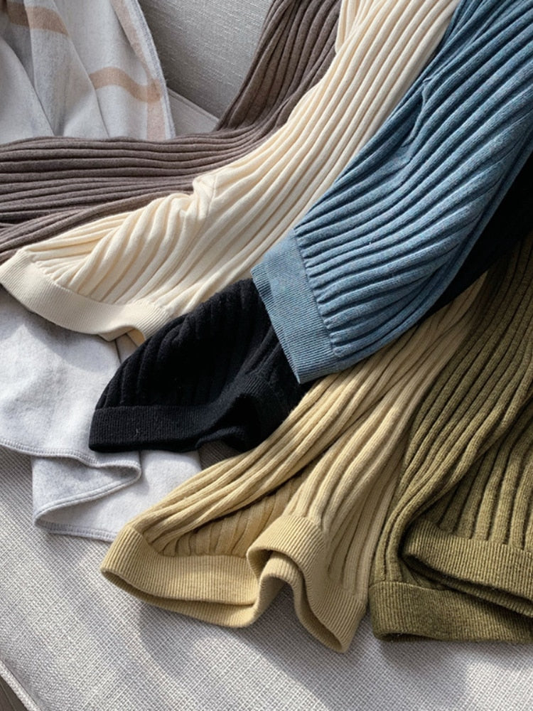 Ruime Gebreide Broek voor Vrouw Polyester Elasthaan Comfortabel