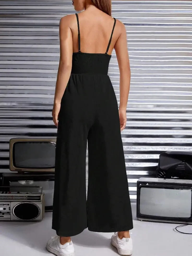 Mouwloze Jumpsuit Wijde Pijpen Zomer Jurk