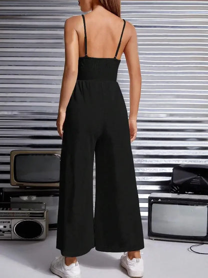 Mouwloze Jumpsuit Wijde Pijpen Zomer Jurk