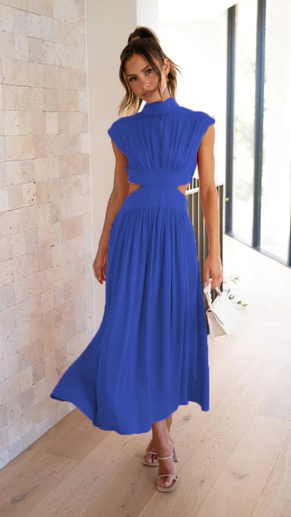 Geplooide Maxi Jurk voor Vrouwen Zomerjurk Lange Jurk