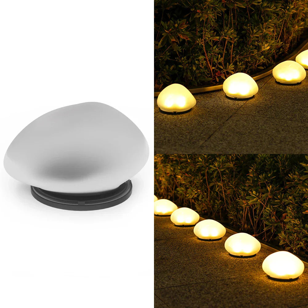 Solar tuinlamp kiezelsteen ontwerp op zonne-energie