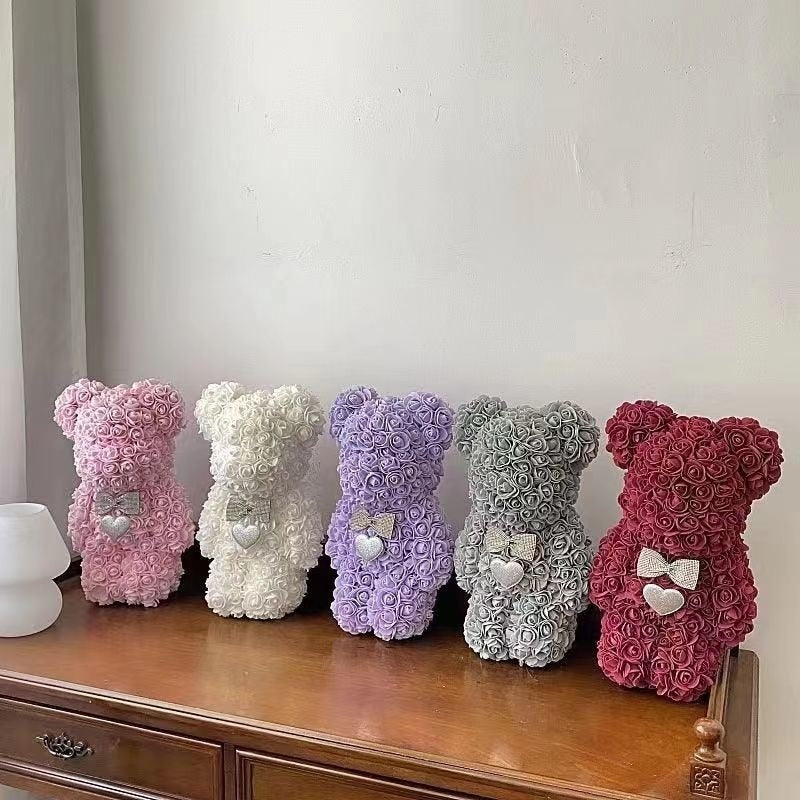 Valentijnsdag Teddybeer met Rozen