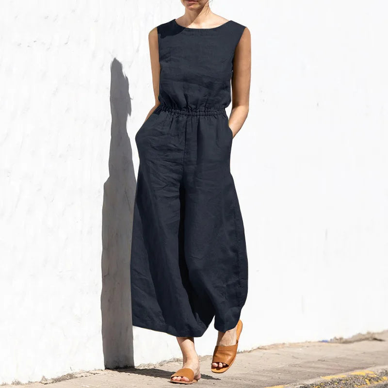Vrouwelijke Katoenen Jumpsuit Zomer Jurk