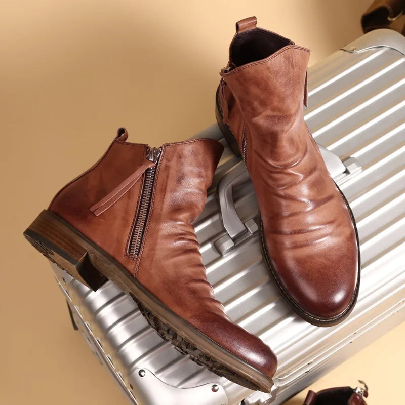 Luxe Chelsea Boots voor Heren Leer Zwart - Mode Vibes
