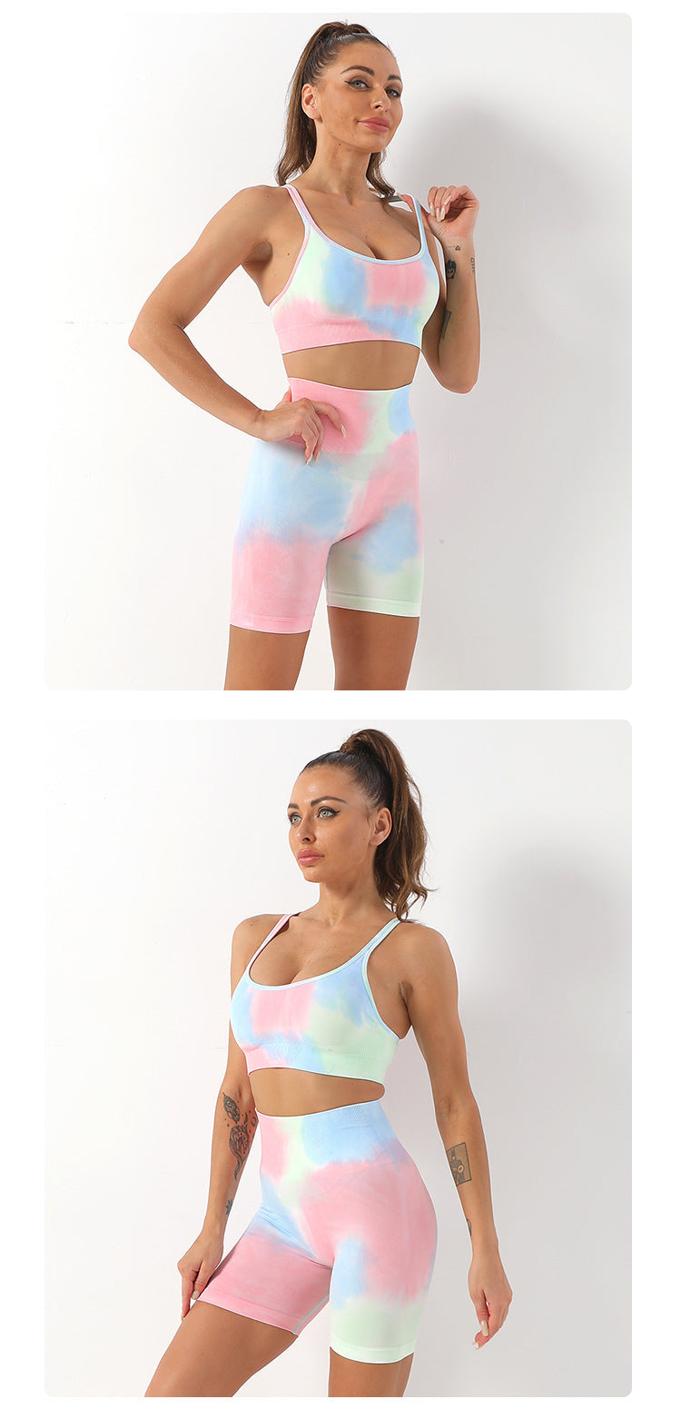 Vrouwelijke Sport Set Korte Broek Tie Dye