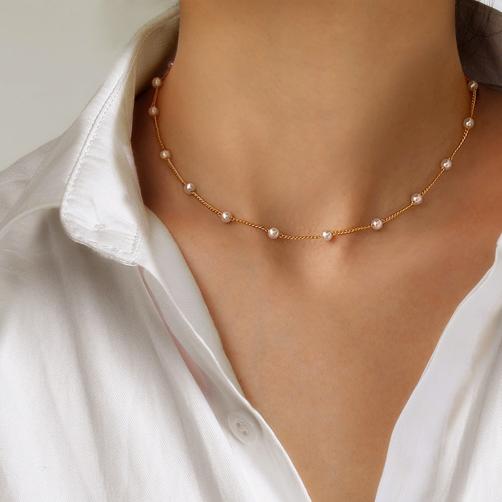 Gouden Halsketting met Parel Aurielle Elegant Design - Mode Vibes