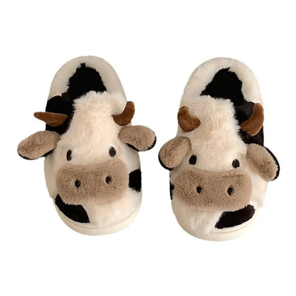Koe Pantoffels Pluche Warm Grappig