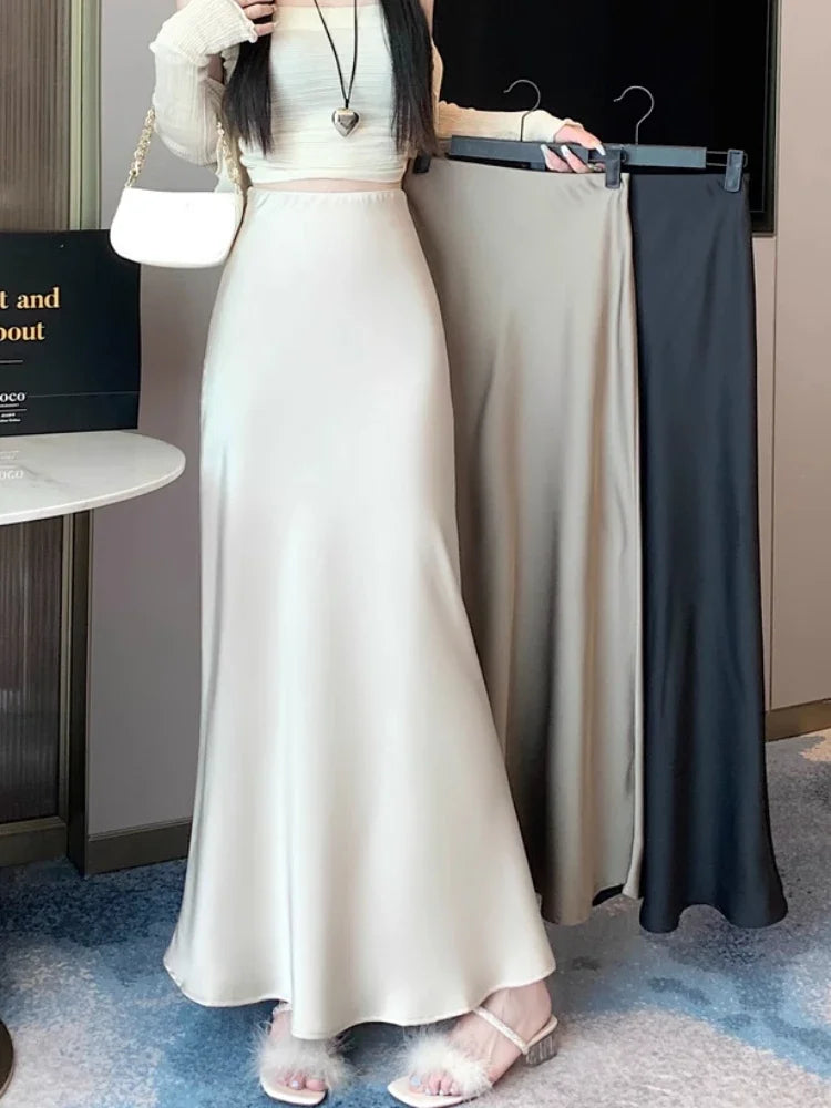 Luminara Satin Midi Rok