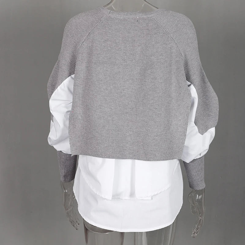 Ronde Hals Dames Trui Gebreid Vintage Stijl - Mode Vibes