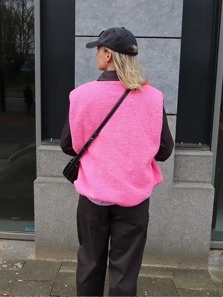 Dames Fleece Vest Mouwloos Warm voor Buiten