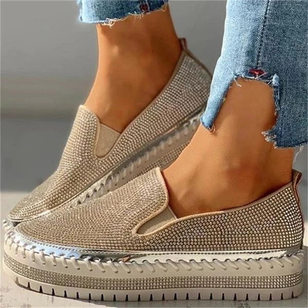 Dames Instappers met Glinsterende Strass Steentjes Luxe Design