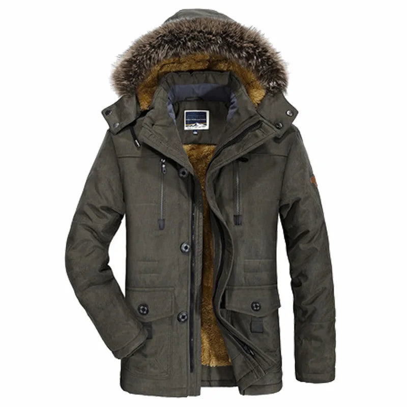 Heren Warme Winterjas met Capuchon – Winddicht & Comfortabel voor Koude Dagen