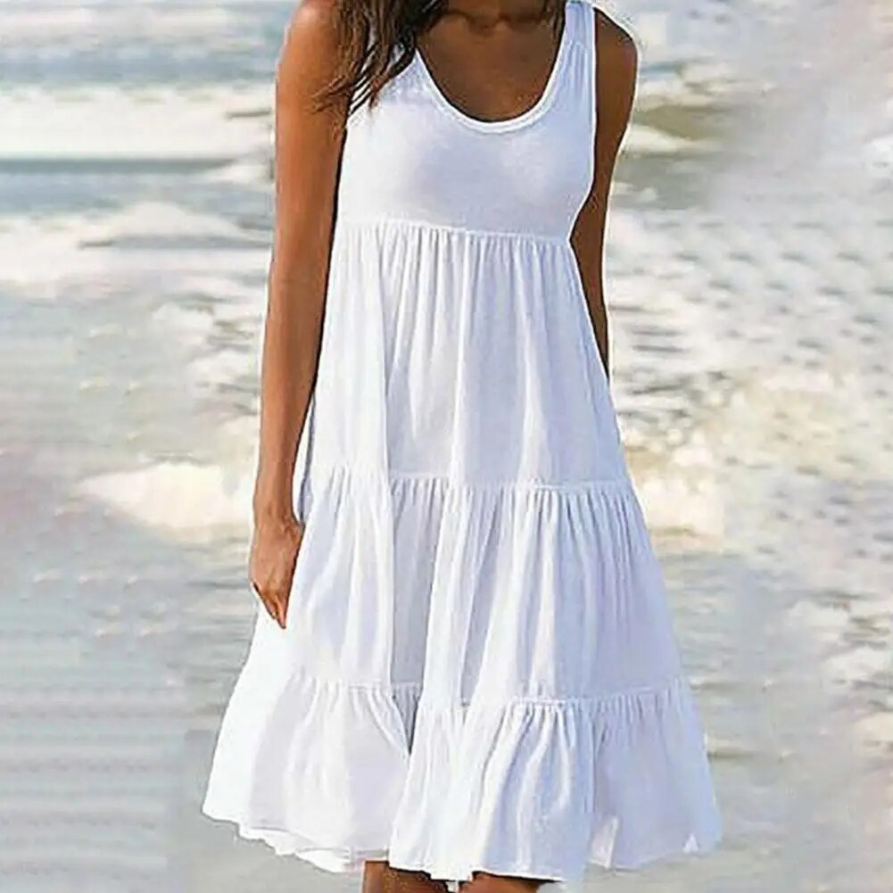 Mouwloze Zomerjurk Thea Jurk voor Vrouw - Mode Vibes