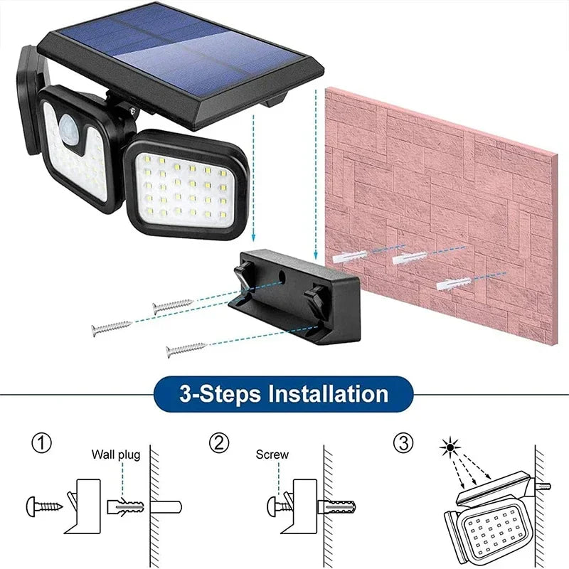 Zonne-Energie Wandlamp LED Eco Friendly Waterproof