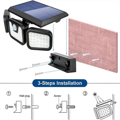 Zonne-Energie Wandlamp LED Eco Friendly Waterproof