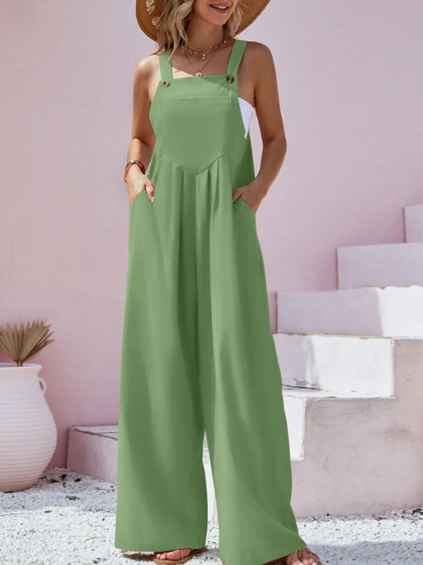 Jumpsuit Wijde Pijpen Zomerjurk Vrouwelijk Comfortabel