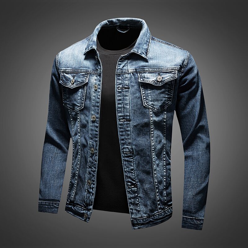 Heren Denim Jas Classic Viggo Blauw - Mode Vibes