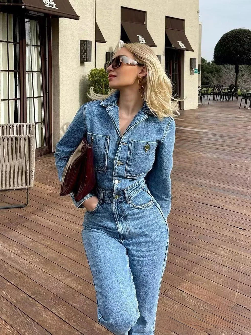 Jeans Jumpsuit voor Vrouw Moderne Mode - Mode Vibes