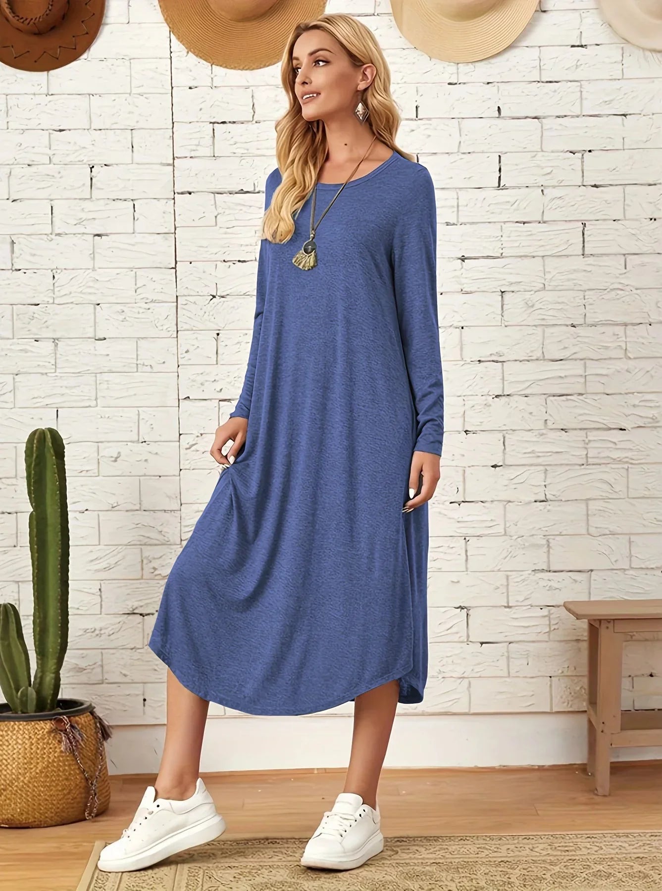 Rok Lang Mouw Jurk Casual Zomer