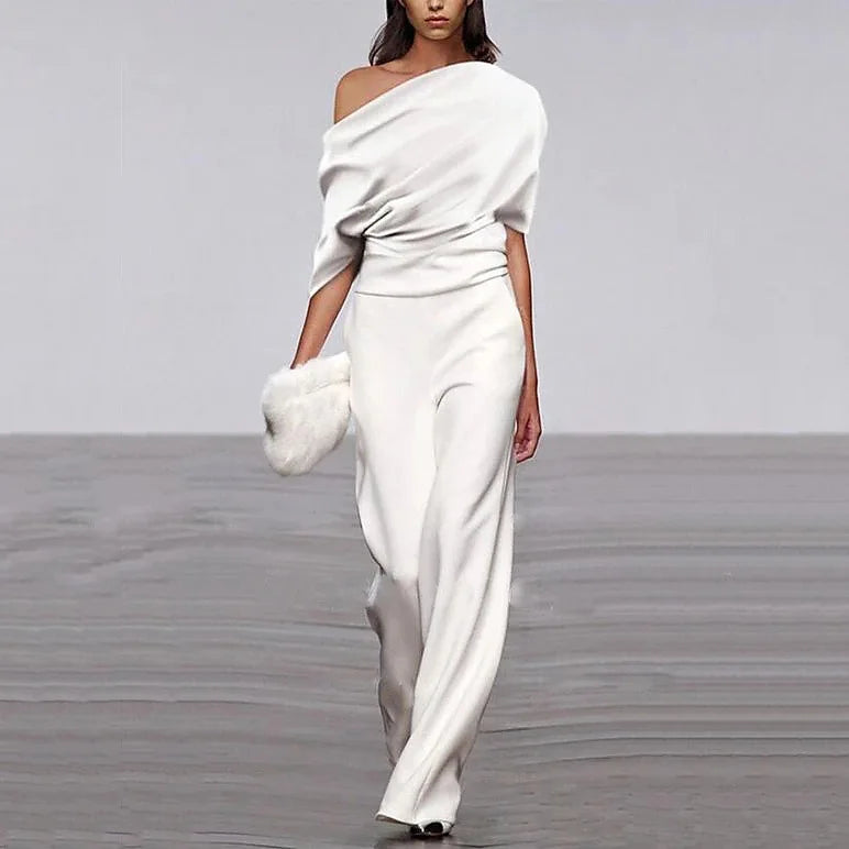 Lente Jumpsuit Elegante Eenlijnige Halslijn Zomer Jurk - Mode Vibes