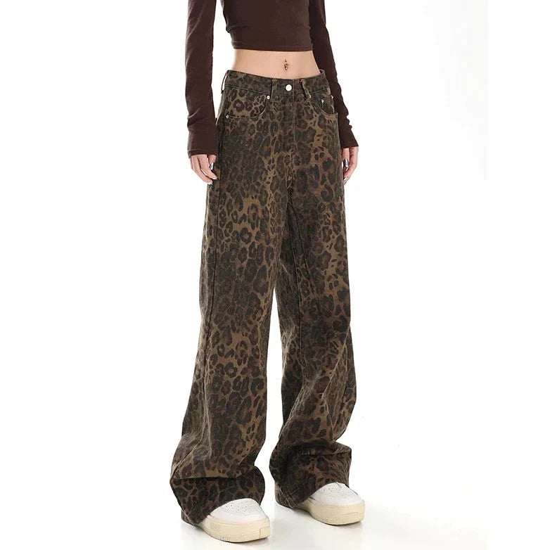 Retro Broek Luipaard Print Damesrok