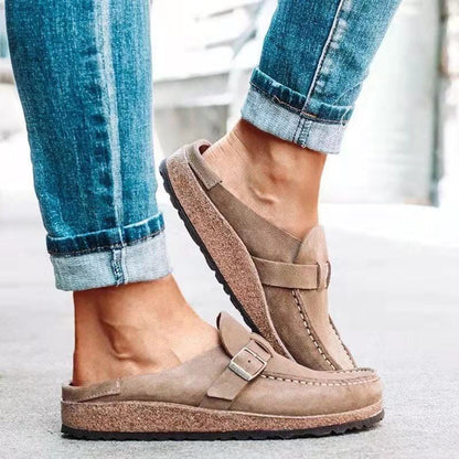 Retro Suède Sandalen met Orthopedische Zool en Comfortabele Pasvorm