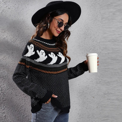 Halloween Vrouwen Trui Spookachtig Vintage Stijl