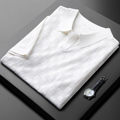 Klassieke Gebreide Polo Shirt voor Heren - Mode Vibes