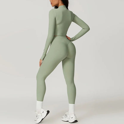 Sportset Naadloos Ademend voor Vrouw Sculptende Pasvorm