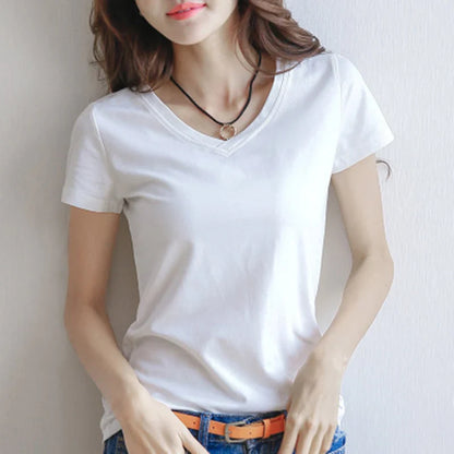 LunaBliss Zomerse V-hals T-shirt